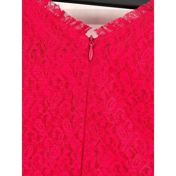 French Connection Dress Women 4 Amity Lace Pink Embroidered Floral Sleeveless - Picture 9 of 12